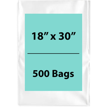 18X30 inches Clear Flat Poly Bags 1.5Mil Open Top (LDPE)